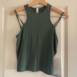 NWT! Lululemon Double-Strap Yoga Tank Top Dark Forest Size 4 New Modal Silk